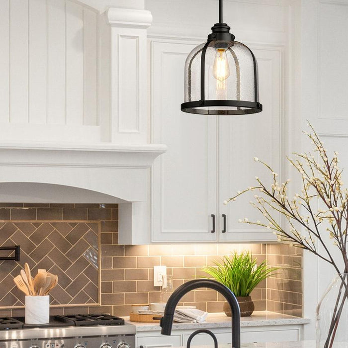 Z-Lite Burren Matte Black Pendant 337P12MB | theLightShop