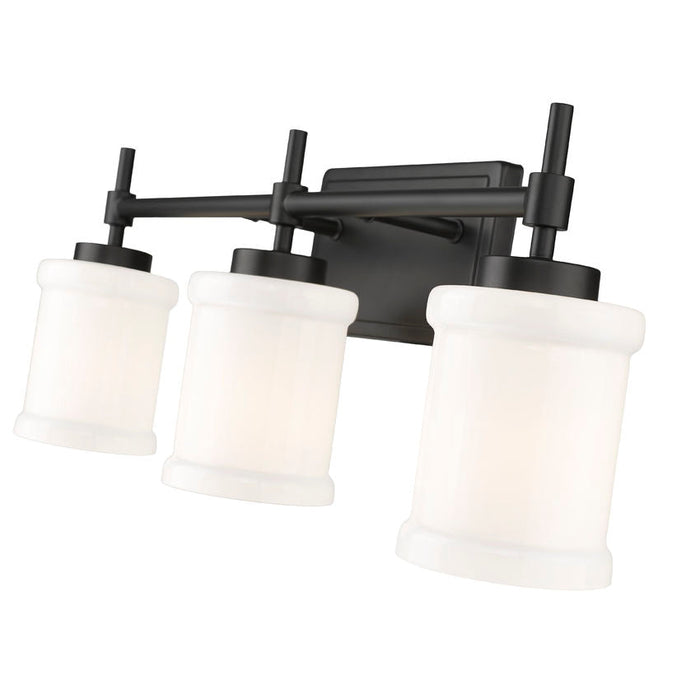 Z-Lite Cadoc Vanity Matte Black 3 Light 622-3V-MB | theLightShop