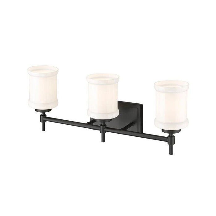 Z-Lite Cadoc Vanity Matte Black 3 Light 622-3V-MB | theLightShop