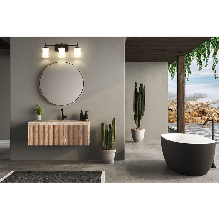 Z-Lite Cadoc Vanity Matte Black 3 Light 622-3V-MB | theLightShop