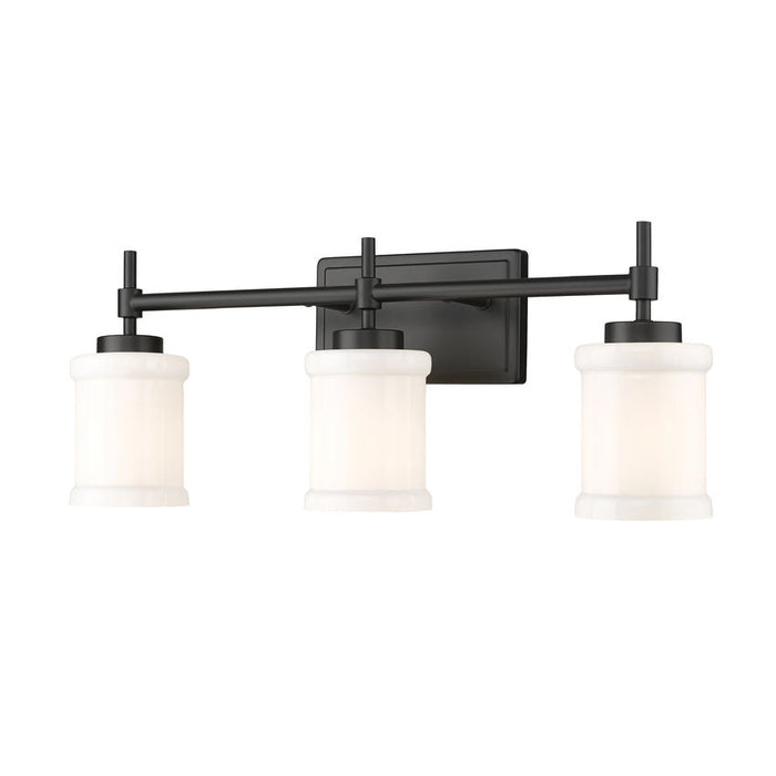 Z-Lite Cadoc Vanity Matte Black 3 Light 622-3V-MB | theLightShop