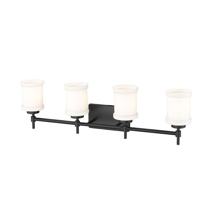 Z-Lite Cadoc Vanity Matte Black 4 Light 622-4V-MB | theLightShop