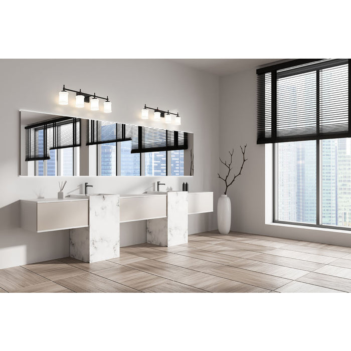 Z-Lite Cadoc Vanity Matte Black 4 Light 622-4V-MB | theLightShop
