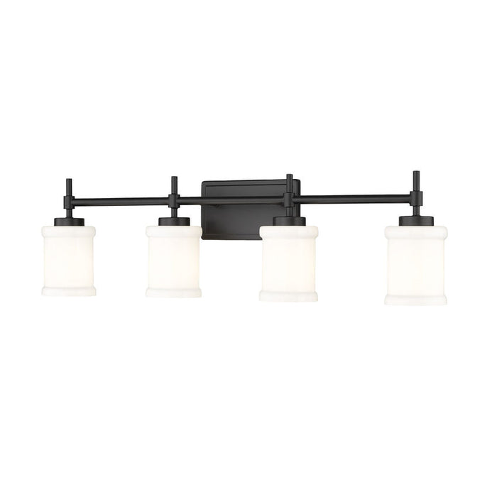 Z-Lite Cadoc Vanity Matte Black 4 Light 622-4V-MB | theLightShop