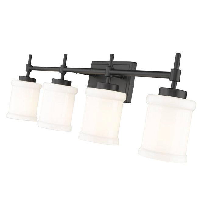 Z-Lite Cadoc Vanity Matte Black 4 Light 622-4V-MB | theLightShop