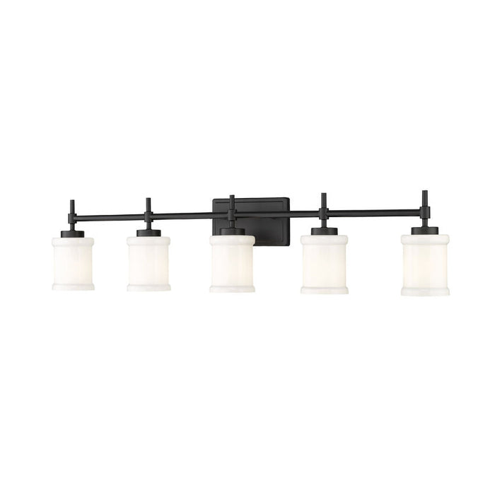 Z-Lite Cadoc Vanity Matte Black 5 Light 622-5V-MB | theLightShop
