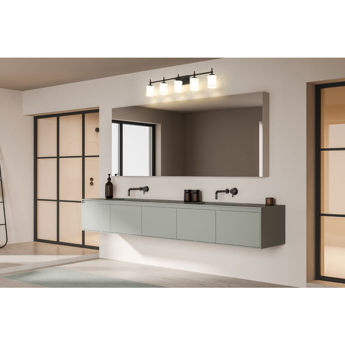 Z-Lite Cadoc Vanity Matte Black 5 Light 622-5V-MB | theLightShop