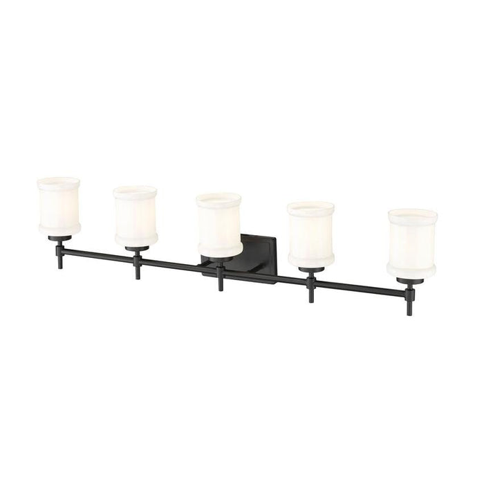 Z-Lite Cadoc Vanity Matte Black 5 Light 622-5V-MB | theLightShop