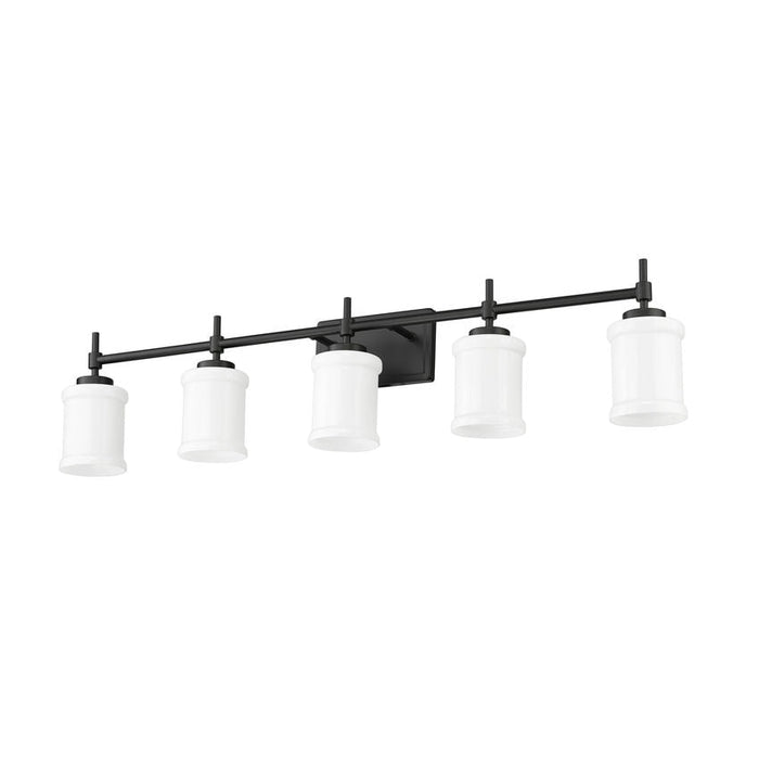 Z-Lite Cadoc Vanity Matte Black 5 Light 622-5V-MB | theLightShop