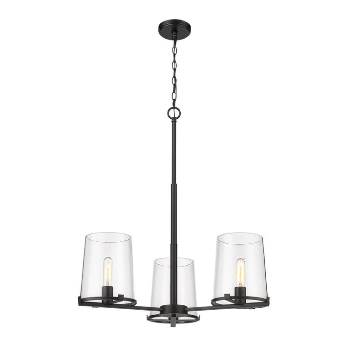 Z-Lite Callista Matte Black 3 Light Chandelier 3032-3MB | theLightShop