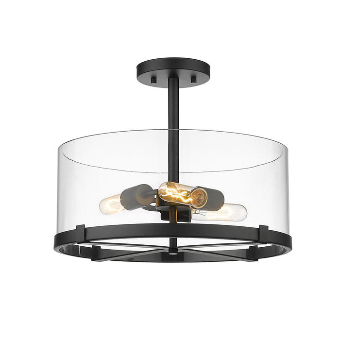 Z-Lite Callista Matte Black 3 Light Semi-Flushmount 3032SF-MB | theLightShop