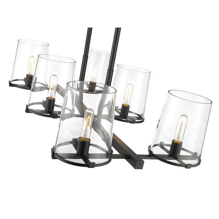 Z-Lite Callista Matte Black 6 Light Chandelier 3032-6L-MB | theLightShop