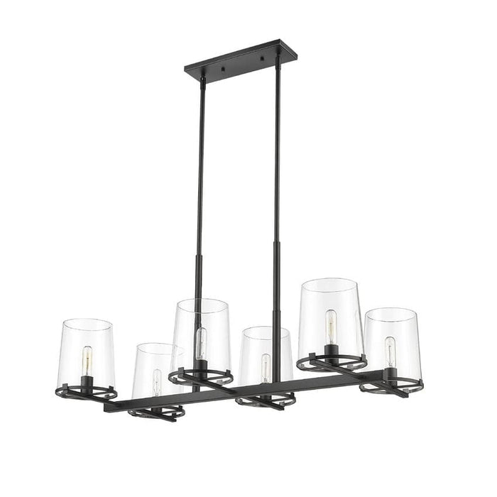 Z-Lite Callista Matte Black 6 Light Chandelier 3032-6L-MB | theLightShop