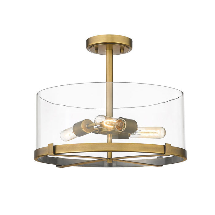 Z-Lite Callista Rubbed Brass 3 Light Semi-Flushmount 3032SF-RB | theLightShop