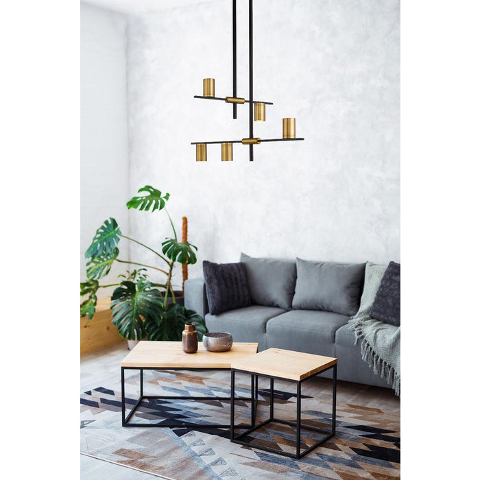 Z-Lite Calumet Matte Black Olde Brass Chandelier 814-5MB-OBR | theLightShop