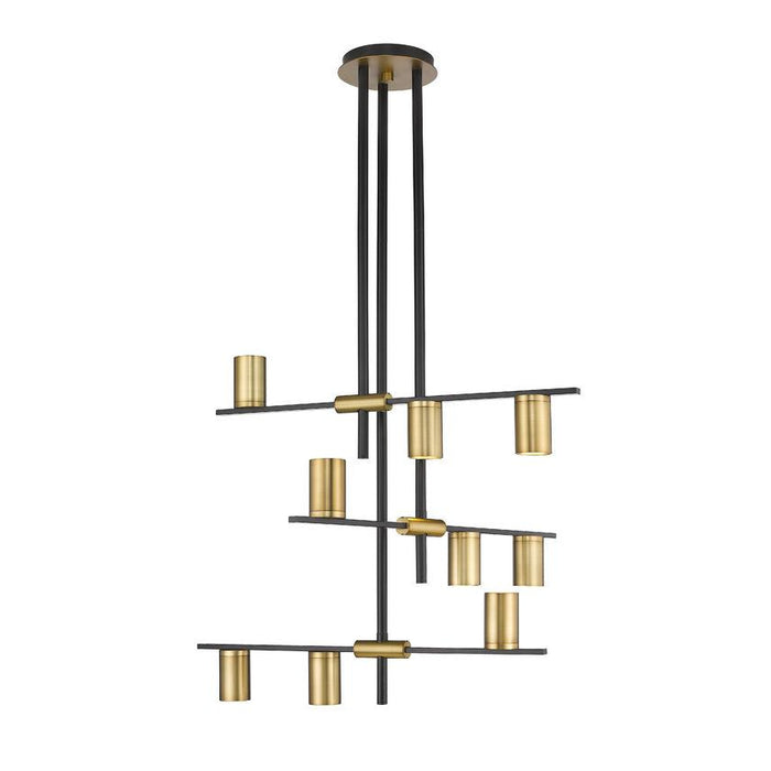 Z-Lite Calumet Matte Black Olde Brass Chandelier 814-9MB-OBR | theLightShop