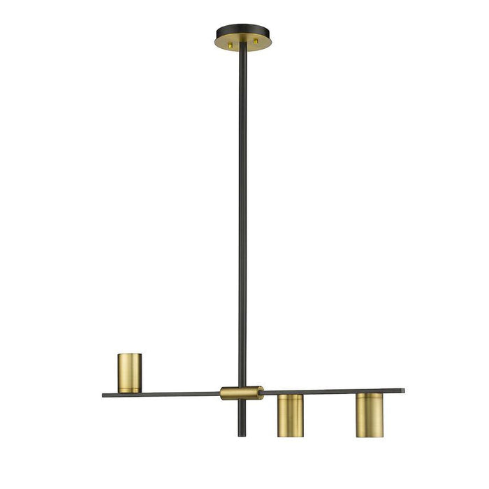 Z-Lite Calumet Matte Black Olde Brass Island Billiard 814-3L-MB-OBR | theLightShop