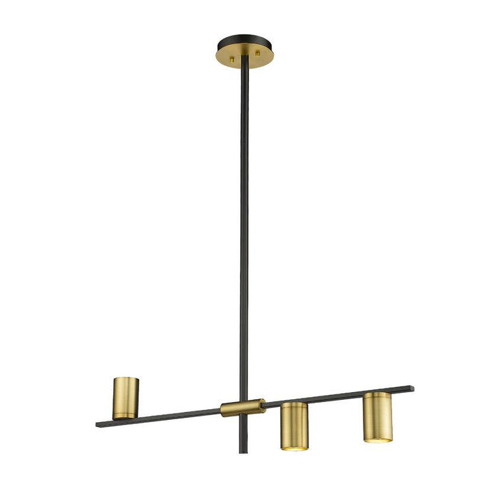 Z-Lite Calumet Matte Black Olde Brass Island Billiard 814-3L-MB-OBR | theLightShop