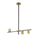 Z-Lite Calumet Matte Black Olde Brass Island Billiard 814-3L-MB-OBR | theLightShop