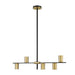Z-Lite Calumet Matte Black Olde Brass Island Billiard 814-5L-MB-OBR | theLightShop