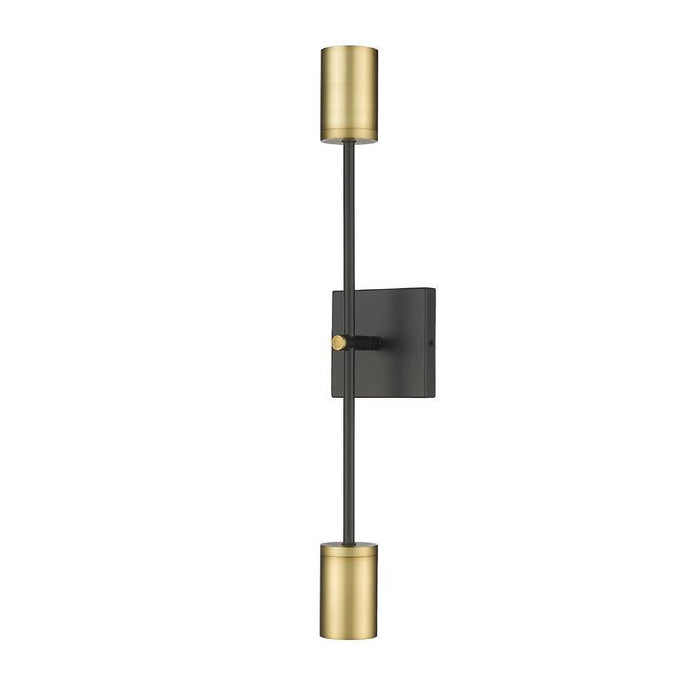 Z-Lite Calumet Matte Black Olde Brass Wall Sconce 814-2S-MB-OBR | theLightShop
