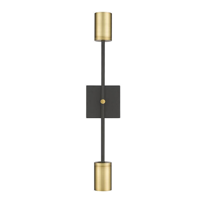Z-Lite Calumet Matte Black Olde Brass Wall Sconce 814-2S-MB-OBR | theLightShop