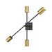 Z-Lite Calumet Matte Black Olde Brass Wall Sconce 814-4S-MB-OBR | theLightShop