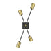 Z-Lite Calumet Matte Black Olde Brass Wall Sconce 814-4S-MB-OBR | theLightShop