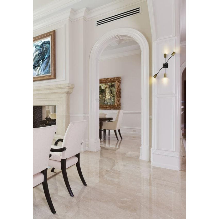 Z-Lite Calumet Matte Black Olde Brass Wall Sconce 814-4S-MB-OBR | theLightShop