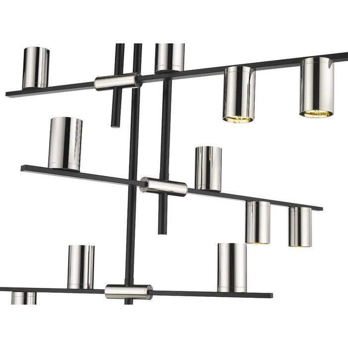 Z-Lite Calumet Matte Black Polished Nickel Chandelier 814-12MB-PN | theLightShop