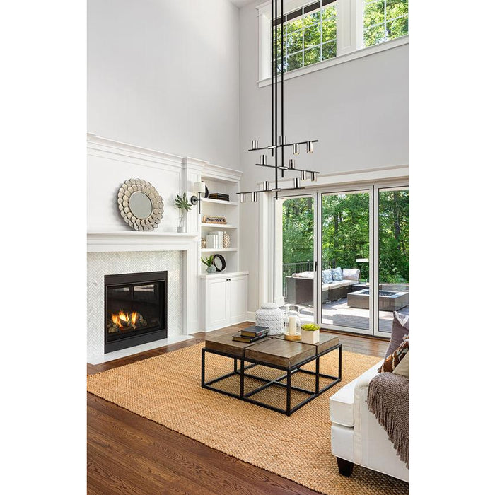 Z-Lite Calumet Matte Black Polished Nickel Chandelier 814-12MB-PN | theLightShop