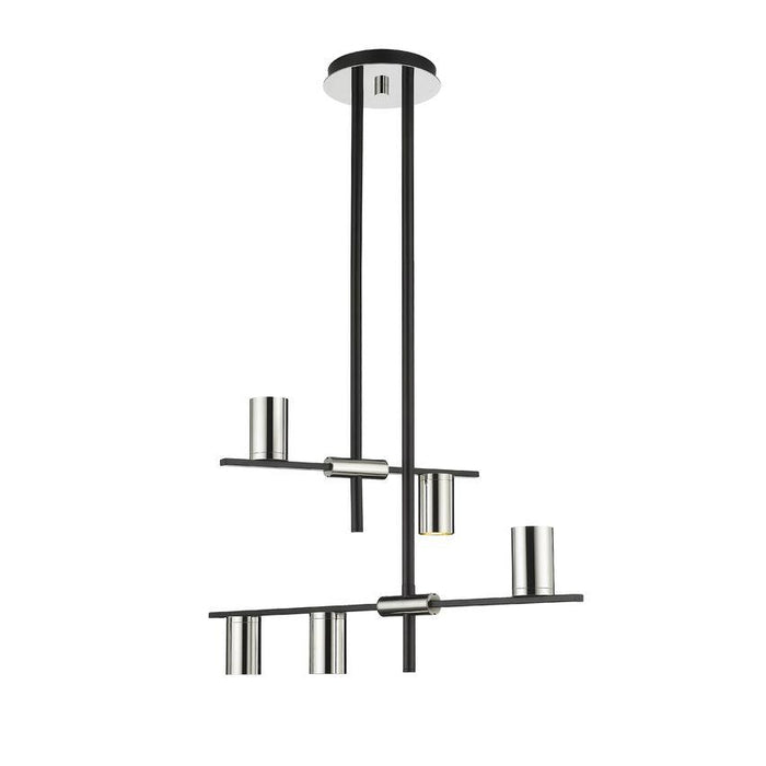 Z-Lite Calumet Matte Black Polished Nickel Chandelier 814-5MB-PN | theLightShop