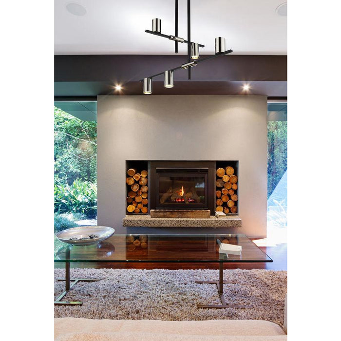 Z-Lite Calumet Matte Black Polished Nickel Chandelier 814-5MB-PN | theLightShop