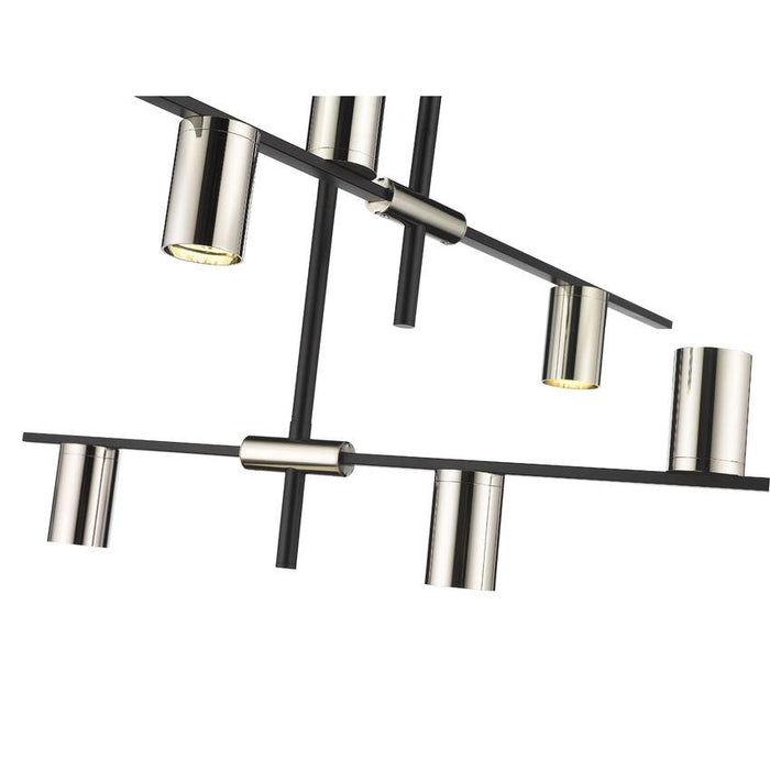 Z-Lite Calumet Matte Black Polished Nickel Chandelier 814-6MB-PN | theLightShop