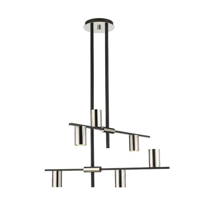Z-Lite Calumet Matte Black Polished Nickel Chandelier 814-6MB-PN | theLightShop