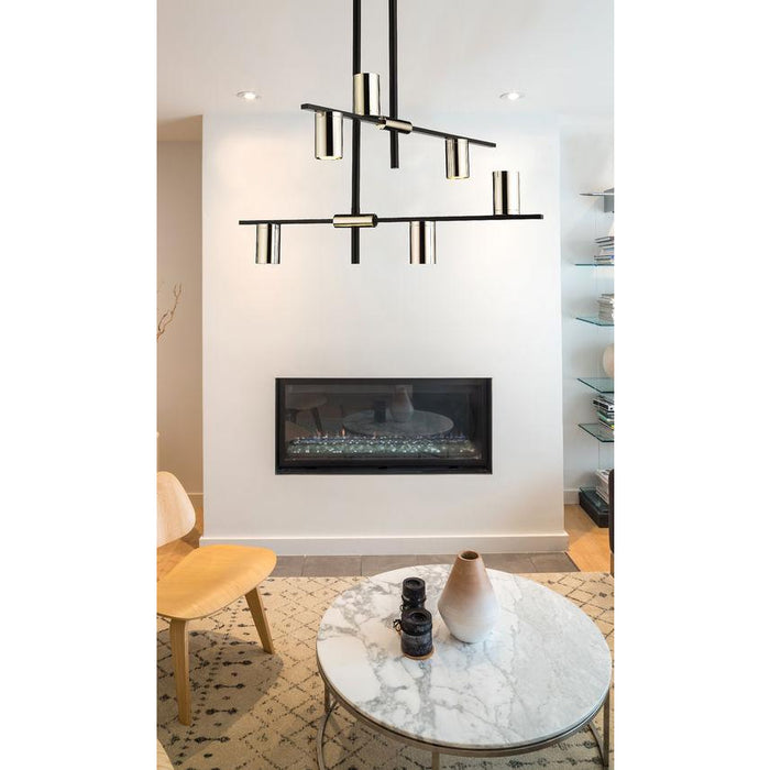 Z-Lite Calumet Matte Black Polished Nickel Chandelier 814-6MB-PN | theLightShop
