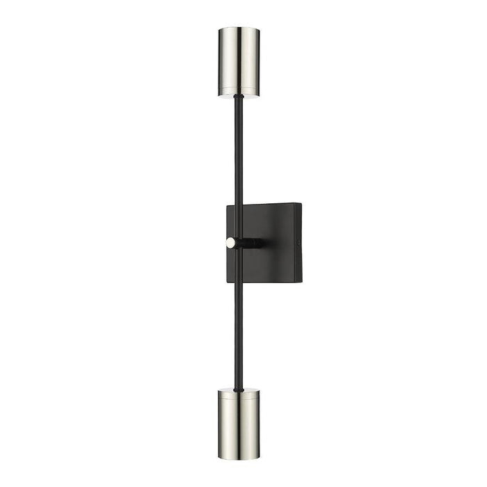 Z-Lite Calumet Matte Black Polished Nickel Wall Sconce 814-2S-MB-PN | theLightShop