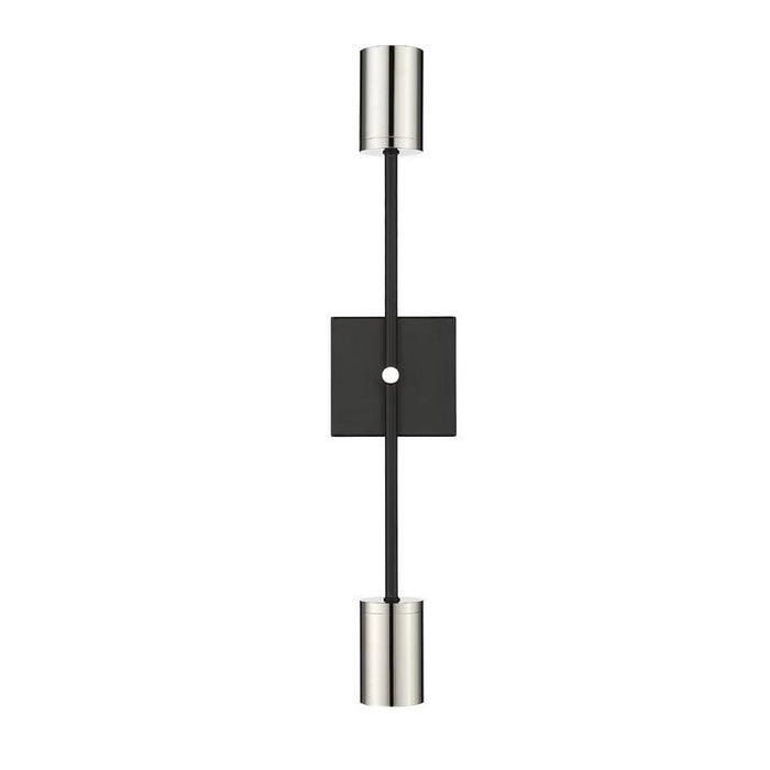 Z-Lite Calumet Matte Black Polished Nickel Wall Sconce 814-2S-MB-PN | theLightShop