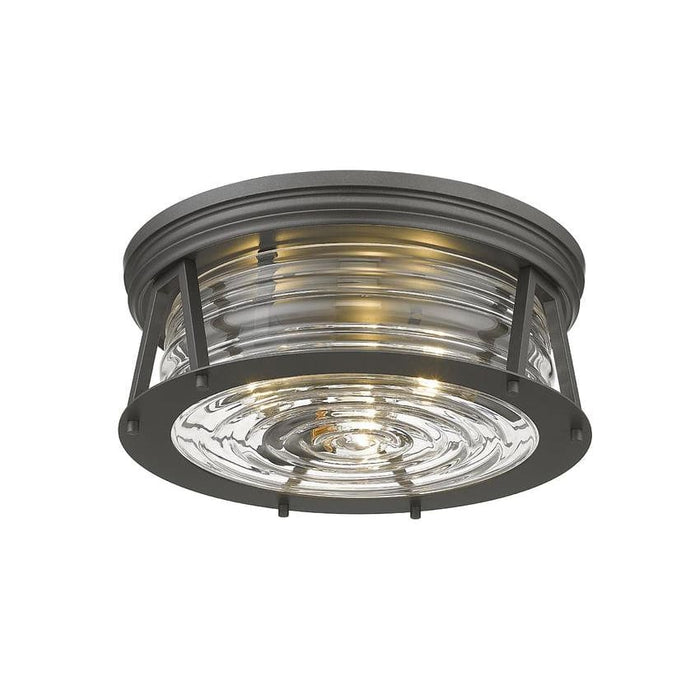 Z-Lite Cape Harbor Bronze Flushmount 491F3-BRZ | theLightShop