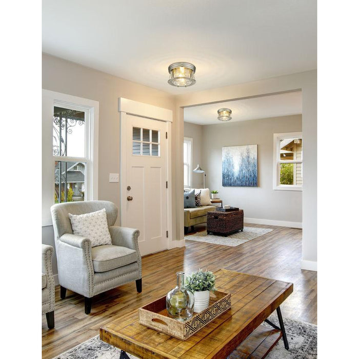 Z-Lite Cape Harbor Brushed Nickel Flushmount 491F2-BN | theLightShop