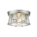 Z-Lite Cape Harbor Brushed Nickel Flushmount 491F2-BN | theLightShop