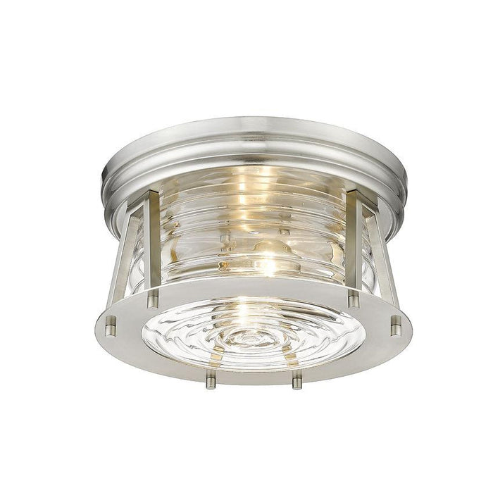 Z-Lite Cape Harbor Brushed Nickel Flushmount 491F2-BN | theLightShop