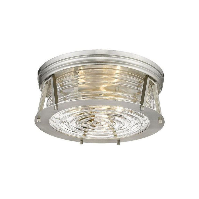 Z-Lite Cape Harbor Brushed Nickel Flushmount 491F3-BN | theLightShop