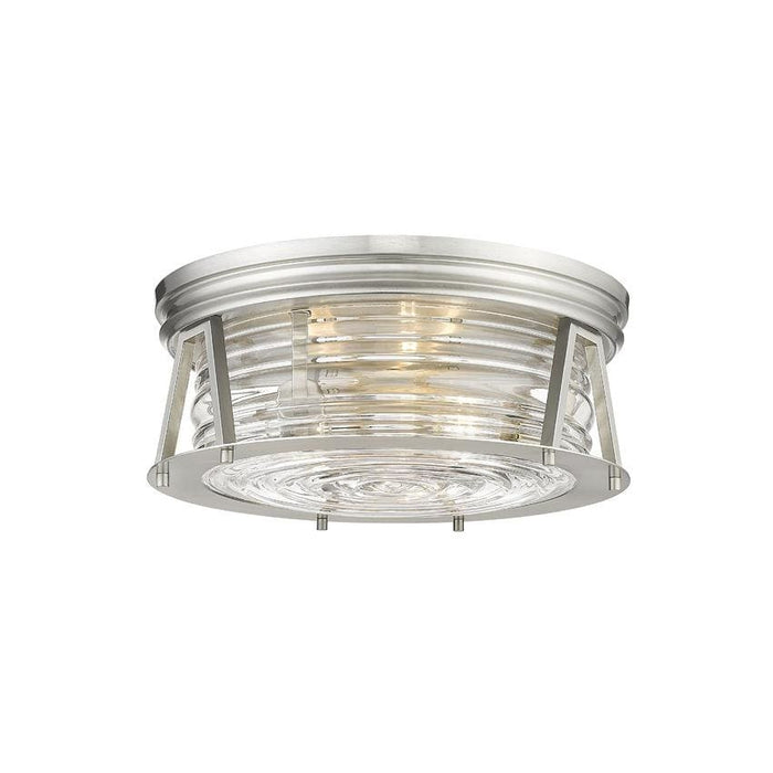 Z-Lite Cape Harbor Brushed Nickel Flushmount 491F3-BN | theLightShop