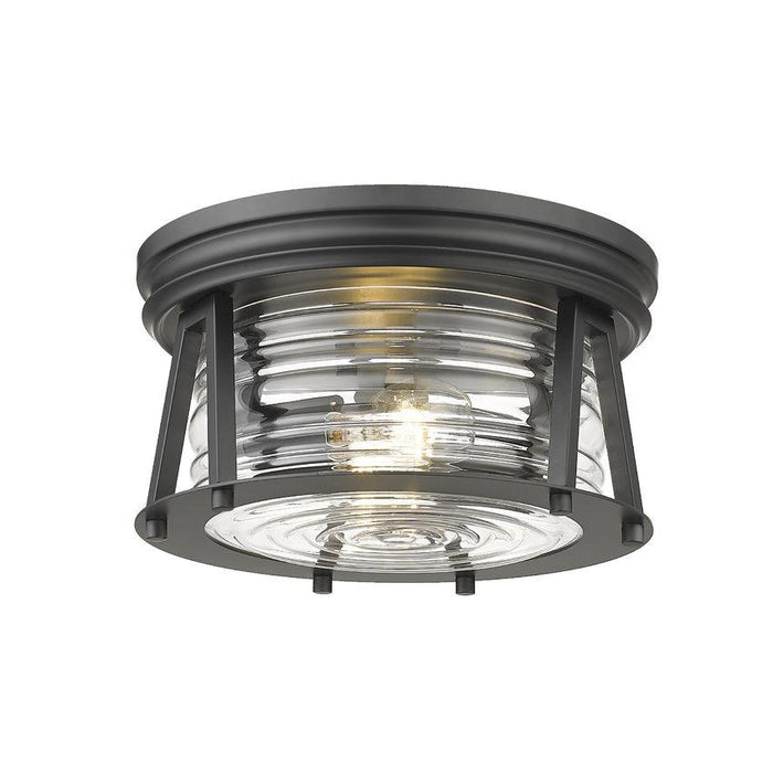 Z-Lite Cape Harbor Matte Black Flushmount 491F2-MB | theLightShop