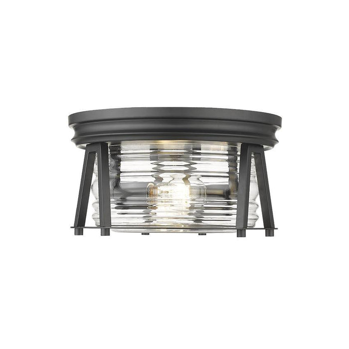 Z-Lite Cape Harbor Matte Black Flushmount 491F2-MB | theLightShop