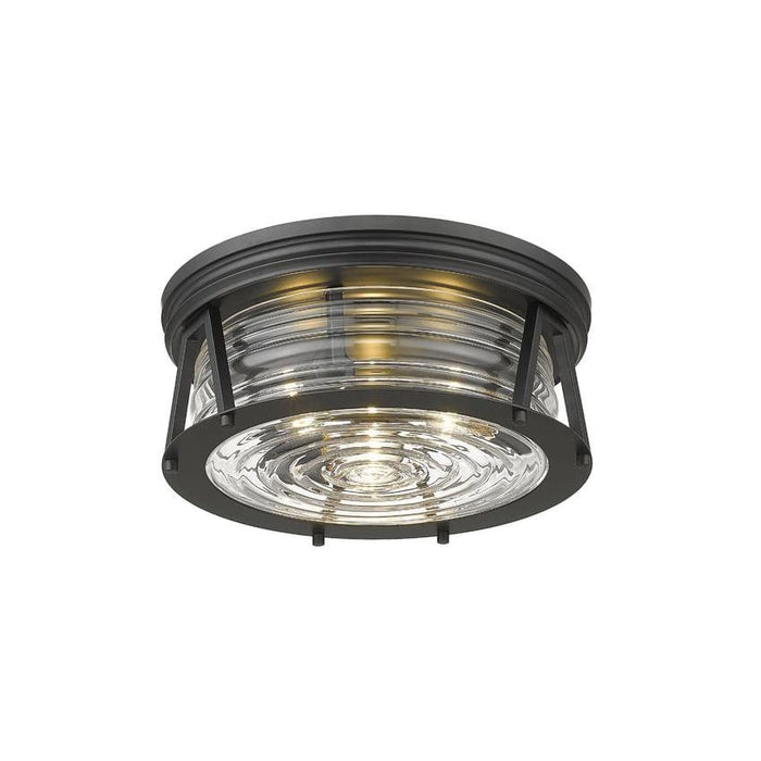 Z-Lite Cape Harbor Matte Black Flushmount 491F3-MB | theLightShop