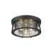 Z-Lite Cape Harbor Matte Black Flushmount 491F3-MB | theLightShop