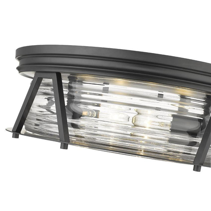 Z-Lite Cape Harbor Matte Black Flushmount 491F4-MB | theLightShop
