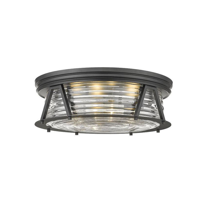 Z-Lite Cape Harbor Matte Black Flushmount 491F4-MB | theLightShop
